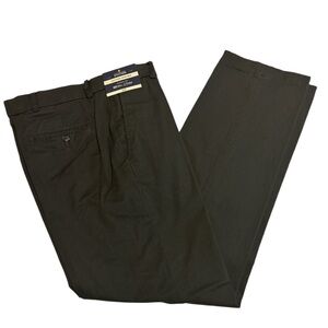 NWT Men’s STAFFORD Classic Fit COTTON TROUSER WAISTBAND DRESS PANTS 30X30 Black